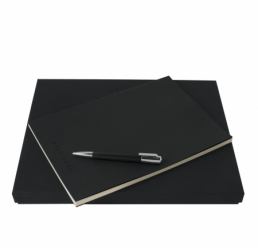 Set cu Notebook A4 Grid Soft si Pix Pure Black HUGO BOSS
