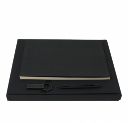 Set cu Notebook A4 Grid Soft, Pix si Memorie USB 16 GB Beam Black HUGO BOSS
