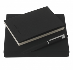 Set cu Notebook A6 Grid Soft si Pix Loop Black HUGO BOSS